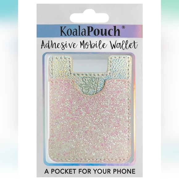 Glitter Koala Pouch - Phone Card Holder, Stick On Wallet (White) - Picture 7 of 8